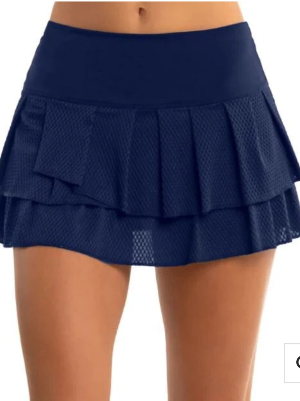 Lucky in Love Navy Layered Pleated Mini Skirt